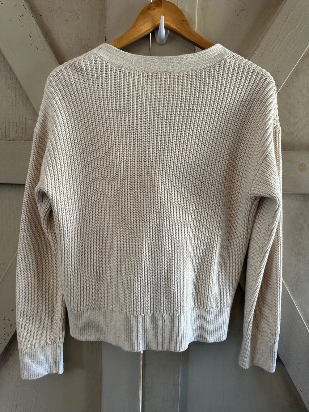 Old Navy Cream 100% Cotton Knit Cardigan Sweater Womens Small Button Front - Picture 5 of 7